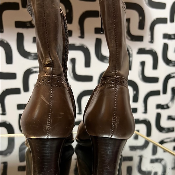 Michelle D Chocolate Brown Heeled Boots - Picture 2 of 6